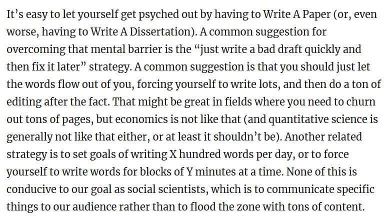 jt_kerwin's tweet photo. Social scientists need to write papers but we generally aren't taught how to actually do that. Here is how I get papers out the door, in 10 straightforward steps. 1/N https://t.co/7O08pnJllz
