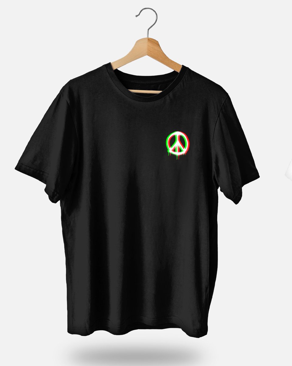 Peace New tshirts on preorder, 100% of profits will be donated to @PalestineRCS Available in White and Black. bpbwear.com/collections/al…