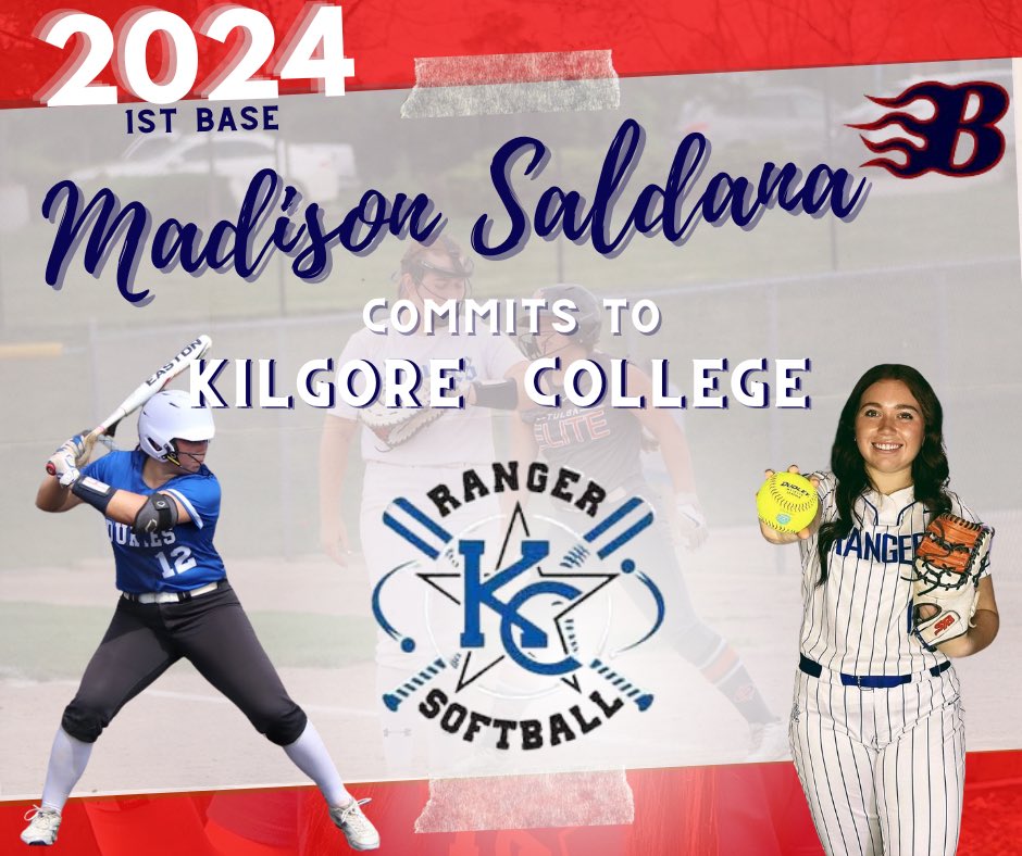 🚨COMMITMENT ALERT🚨 Huge congratulations to Madison Saldana for her commitment to Kilgore College. We know that you are going to do amazing things there! Way to go Madison! Texas Blaze 18u HTX National Darilek #BlazeNation #BlazeOn @kilgorecollege