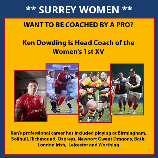 Come along to trials for the Surrey Women's 1st XV - 29th Jan @imbercourt and get the chance to rep your county. Great opportunity to work with our fab coaching team, led by Ken Dowding! All the info: surreyrugby.co.uk/surrey-teams/m…