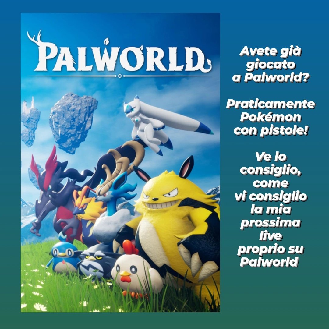 ferion00's tweet photo. Avete già giocato a #Palworld ?
Io si e stasera c'è lo porto in #Live.
Ovviamente sul #SocialViola , per gli amici #Twitch.
Ci vediamo dopo le 21.00

Segui il link qui o in bio ⬇️⬇️⬇️
https://t.co/H91KGt9cKJ https://t.co/ieM9MmobaR