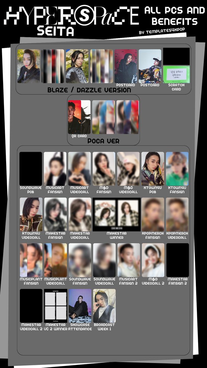 DXMON Hyperspace album photocard pc benefit pob template ! 다이몬