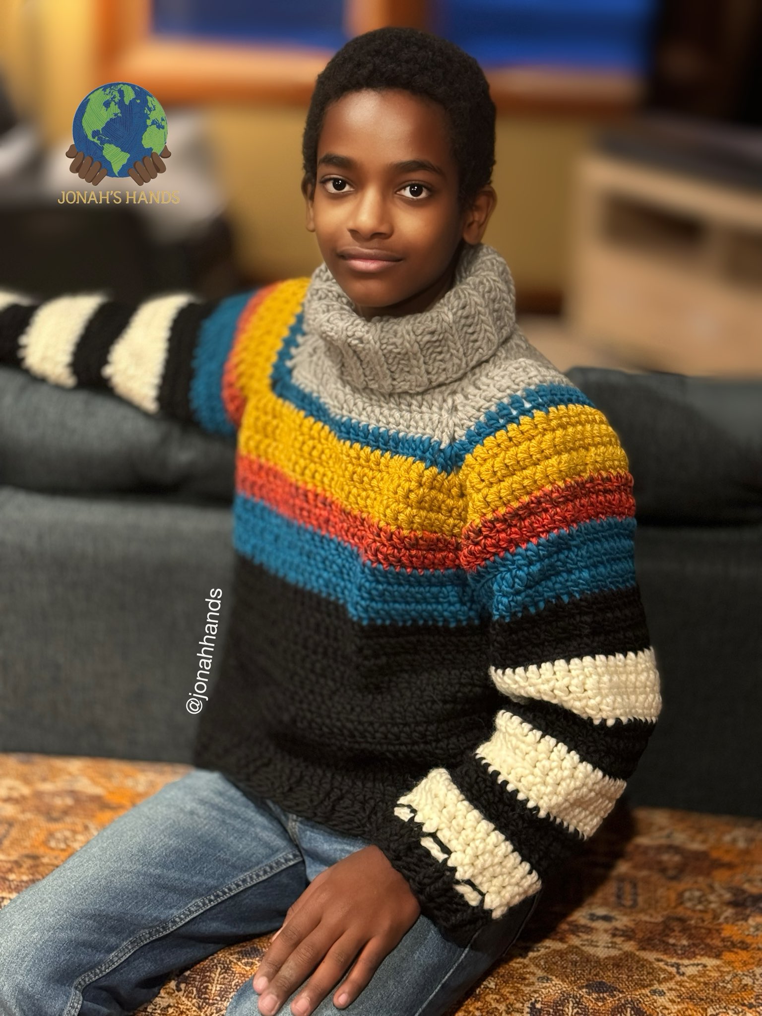 Jonah Hands on X: I turned 16 today so I've been crocheting for 11 years  now! The scarf I'm wearing is a type of crochet called Tunisian crochet. It  uses a very