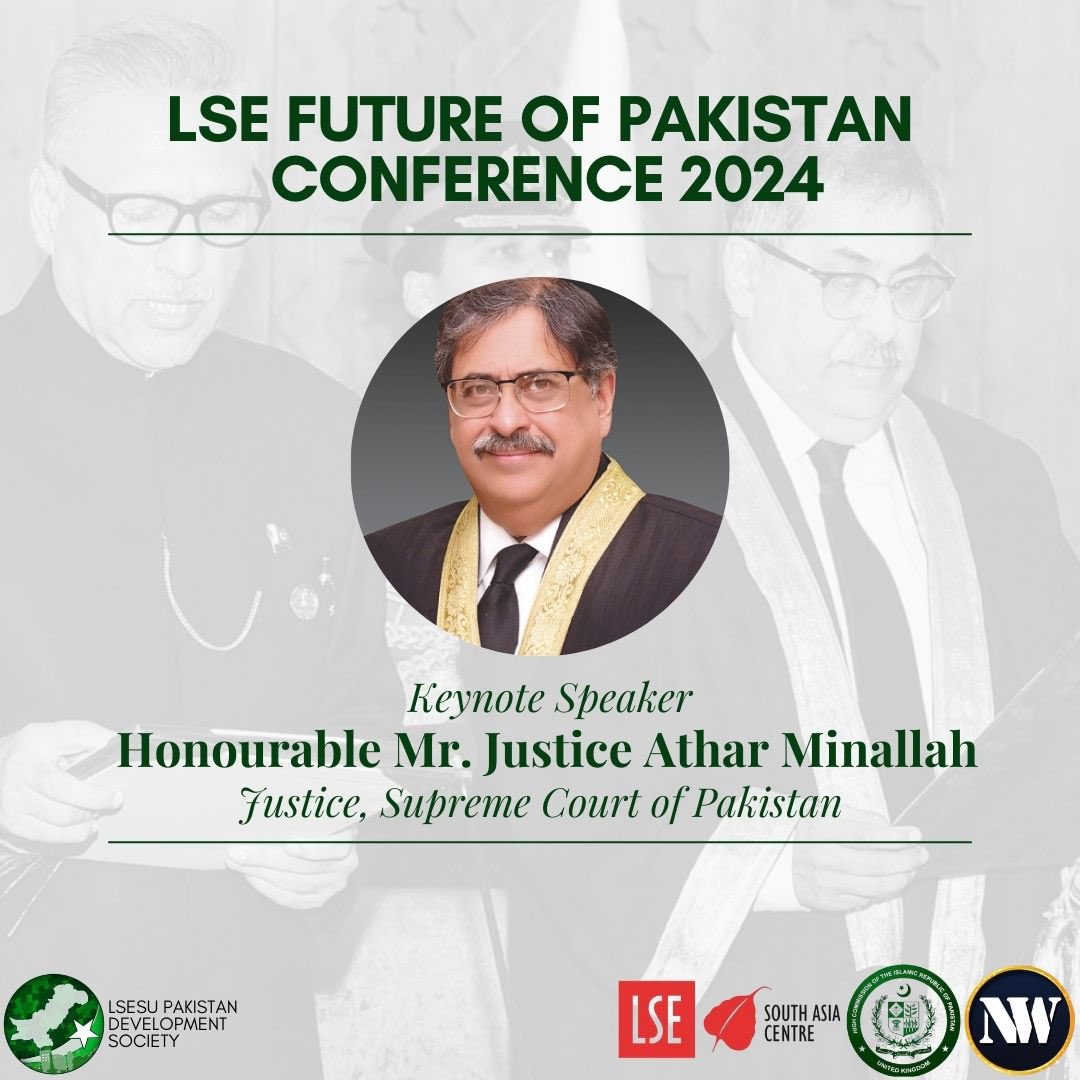 Justice Athar Minallah will be joining us as the Keynote speaker for the conference. He currently serves as the Justice of the Supreme Court of Pakistan and before that was the Chief Justice of the Islamabad High Court.

We look forward to his presence at the #LSEFOP
