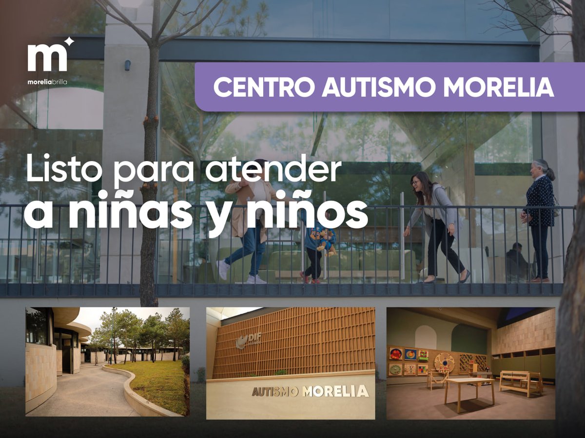 AlfonsoMtz_Mx's tweet photo. Con instalaciones de vanguardia, equipo especializado y atención de primer mundo, el Centro Autismo Morelia atenderá a niños de 4 a 10 años, brindando un acompañamiento integral en la atención y capacitación, a ellos y sus familias.
#MoreliaBrilla ✨ https://t.co/GtkASEU9UN