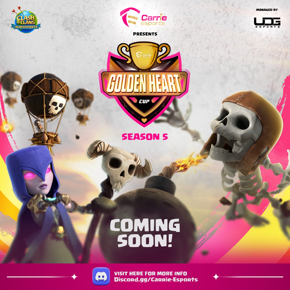 Carrie eSports (@esportscarrie) on Twitter photo A New Challenge Awaits for Clashers all over the Globe, as Carrie Esports and UDG Esports are Brewing up potions for GOLDEN HEART CUP S5!
More details in Upcoming days. Stay Tuned !!
#ClashEsports #GoldenHeartsCup
<a href="/CoCEsports/">Clash of Clans Esports</a> <a href="/CupUpCarrie/">Carrie名滿天下❤️</a> <a href="/esports_udg/">uDG Esports</a> A New Challenge Awaits for Clashers all over the Globe, as Carrie Esports and UDG Esports are Brewing up potions for GOLDEN HEART CUP S5!
More details in Upcoming days. Stay Tuned !!
#ClashEsports #GoldenHeartsCup
<a href="/CoCEsports/">Clash of Clans Esports</a> <a href="/CupUpCarrie/">Carrie名滿天下❤️</a> <a href="/esports_udg/">uDG Esports</a>