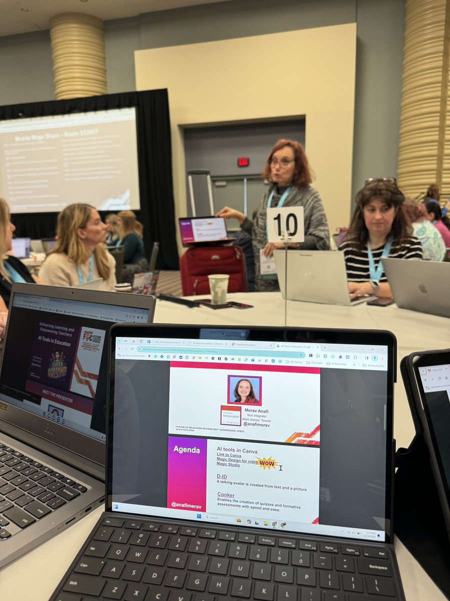 Great session by @anafimerav @ the #FETC Mobile Mega Share! Enjoyed learning about AI Tools in Education! #edtech #edtechchat @sassonek @_kimberly_p #TechITOut 🤖🎉