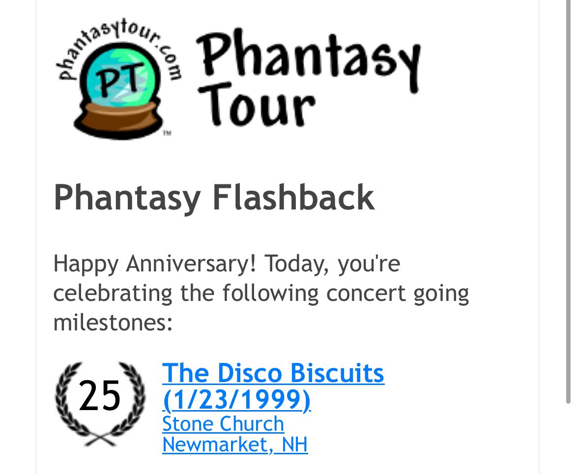 25 yrs since 1 of my fav shows ever! @disco_biscuits were blowing up in the 99. Setlist by @benjy_eisen & executed to perfection. This special show ended with group hugs. I’ll never forget leaving the church’s warm chaos & entering the dark, cold fog in the surrounding forest