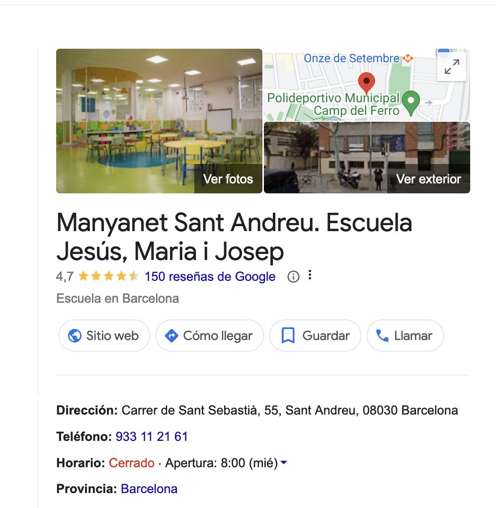 JMporKiraLopez's tweet photo. Este es el poder de una multinacional con 17 colegios pero subvencionada con dinero público cuando se acercan las jornadas de puertas abiertas y saben que están al caer unas cuantas demandas contra ellos. @googlemaps ¿Por qué nos han borrado las reseñas a las familias legitimadas para hacerlas? ¿Por qué nos silencian y tenemos que ver cómo curas titulares del centro, el propio director o los docentes a sueldo se ponen a sí mismos 5 estrellas? El Manyanet Sant Andreu ha pasado milagrosamente de tener 2,5 estrellas de puntuación a tener 4,7 en tan solo 24 horas!!! Jamás habían tenido esa puntuación pero ¡Oh, milagro! Allí no se sirve a Dios sino al dinero. @GoogleES de ninguna manera se pueden convertir ustedes en cómplices de una manipulación de la puntuación de un centro con casos denunciados de violencia de todo tipo y que podemos confirmar en primera persona las familias que un día dejamos allí nuestras reseñas de forma legítima y ahora han desaparecido. La elección de una escuela segura para nuestros hijos muchas veces depende de la información que se muestra en las reseñas. Las del Manyanet Sant Andreu han sido blanqueadas de forma flagrante. En 2021 se pidió retirar a varios miembros (religiosos y docentes) por vulnerar los derechos de los menores en este centro. Está publicado en el Butlletí Oficial del Parlament de Catalunya, 266 del 22 de marzo del 2022, pág.19-20.  El director que ahora en Google Maps se planta a sí mismo 5 estrellas se opuso a apartar a esos adultos alegando que son un centro de titularidad privada y que esas decisiones sólo las toman ellos. La realidad es que allí siguen los victimarios. Como miembros de la Asociación @Trencats contra las Violencias en los Centros Escolares denunciaremos la falta de transparencia y aparente "apaño" de la puntuación de este centro dando prioridad a criterios de imagen por encima de la seguridad y bienestar de los menores. Es una vergüenza y una irresponsabilidad sin precedentes. 

#UnaEscuelaQueNoDuela #StopBullyingForKira #Trencats