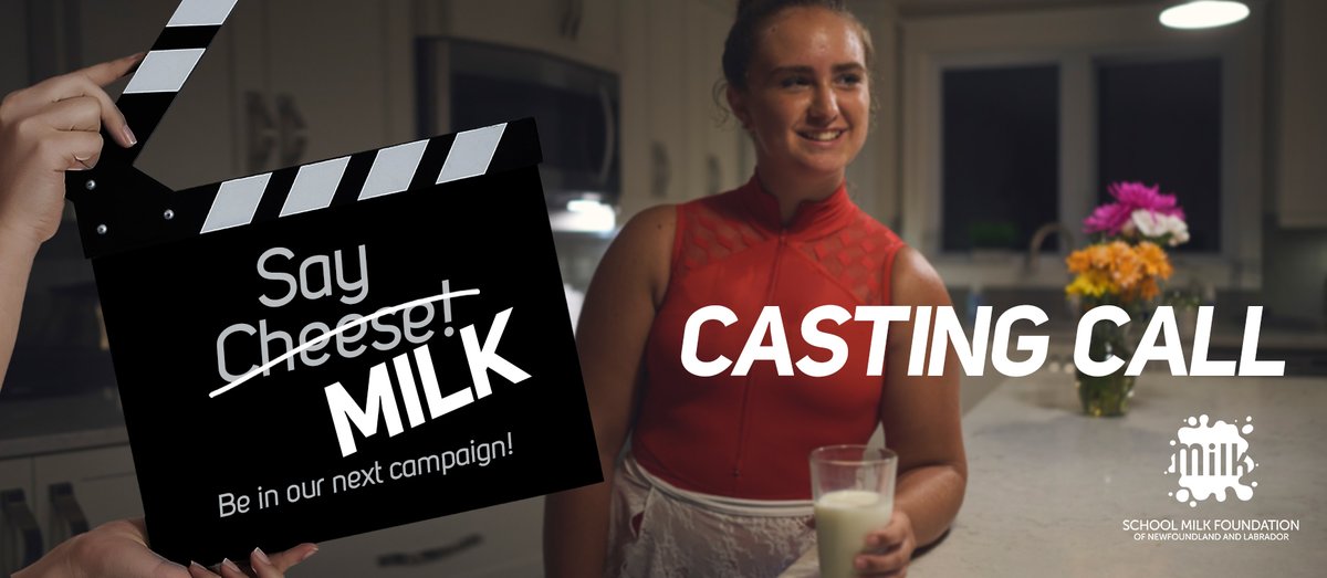 CASTING CALL: Attention student athletes! We’re looking for fun individuals to be the faces of our campaign and help us promote the benefits of milk to an active lifestyle. This is a $500 paid gig! Apply by January 31st!
schoolmilk.nl.ca/casting-call/
