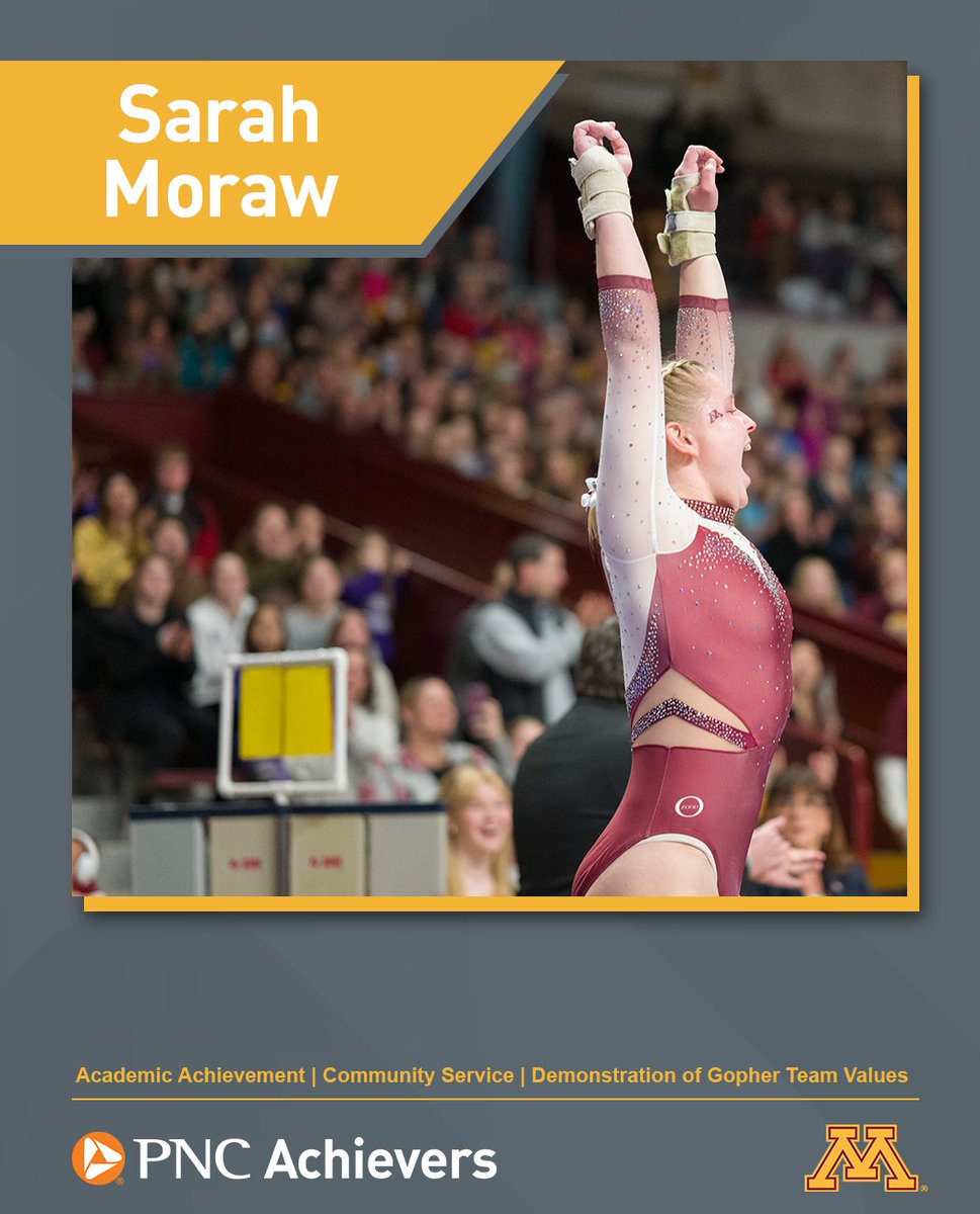 GopherWGym's tweet photo. #Gophers sophomore Sarah Moraw was recognized last night by @PNCBank, a proud sponsor of @GopherSports.

She was honored for her excellence in academic achievement, community service and demonstrating team values to the best of her abilities, as voted on by her peers and university staff.

Sarah exemplifies what it means to be a #Gophers student-athlete, both on and off the floor.

#Team50 x #TogetherWeRise