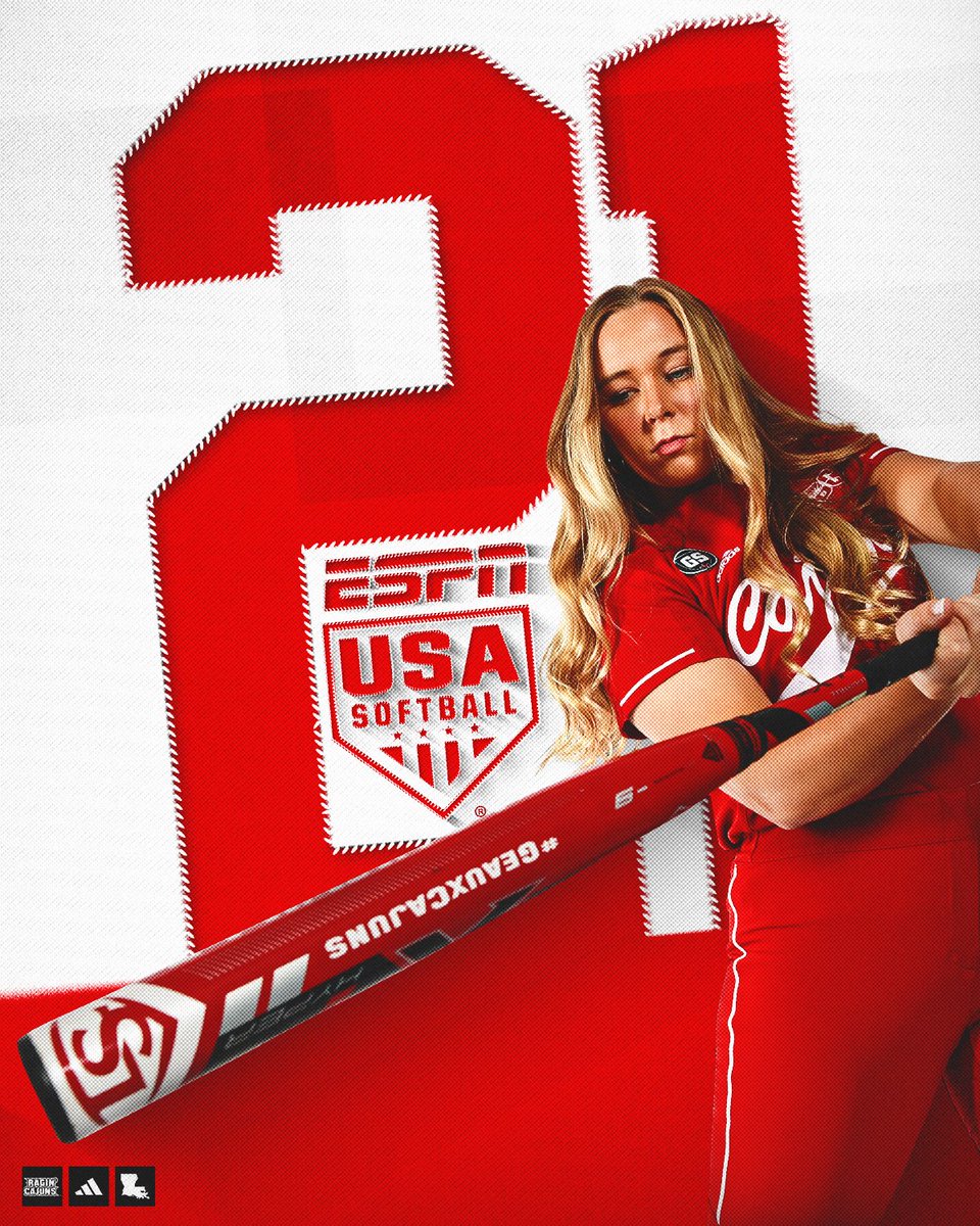 RaginCajunsSB's tweet image. 𝗔𝗡𝗢𝗧𝗛𝗘𝗥 𝗢𝗡𝗘 👏

Now 3️⃣ national rankings with the 𝗡𝗼. 𝟮𝟭 spot in the ESPN/USA Softball Top 25 preseason poll.

#GeauxCajuns