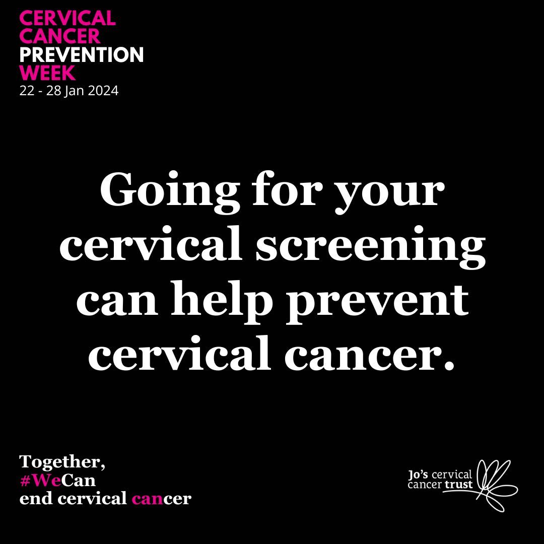 This week is #CervicalCancerPreventionWeek

Jo Maxwell died from cervical cancer at the age of 40. Jo's Cervical Cancer Trust was named in her honour.

If you are behind on your screenings, please book in for one. It could save your life.