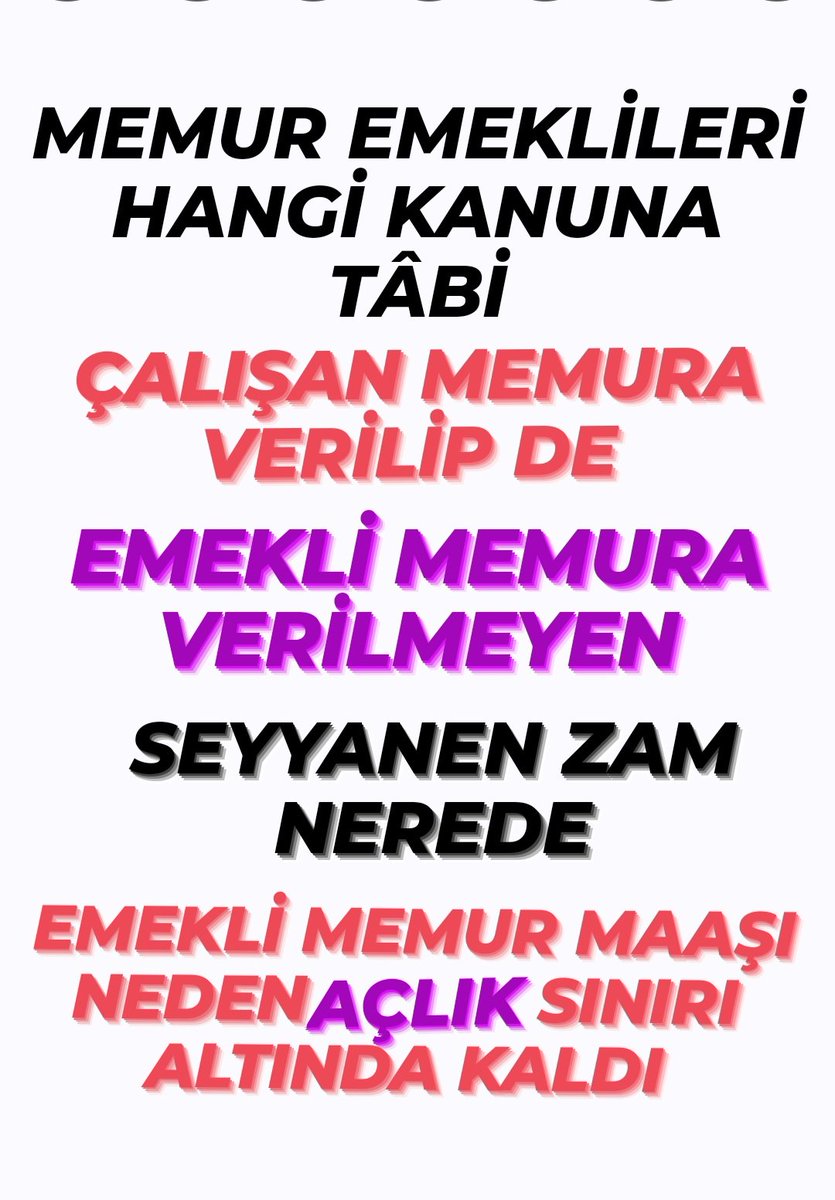 Son gün... #HesapGünü31Mart  Memur ve emeklisi aynı kanuna tabi değil mi çalışana verilip de emeklisine verilmeyen seyyanen zam ne demek oluyor. MEMUR EMEKLİLERİNİN YERİ NERESİ...Peki sözü verilen #BirinciDereceye3600 ye ne oldu. geçin dalganızı <a href="/Akparti/">AK Parti</a> <a href="/MHP_Bilgi/">MHP</a> <a href="/OnderKahveci/">Önder Kahveci</a>