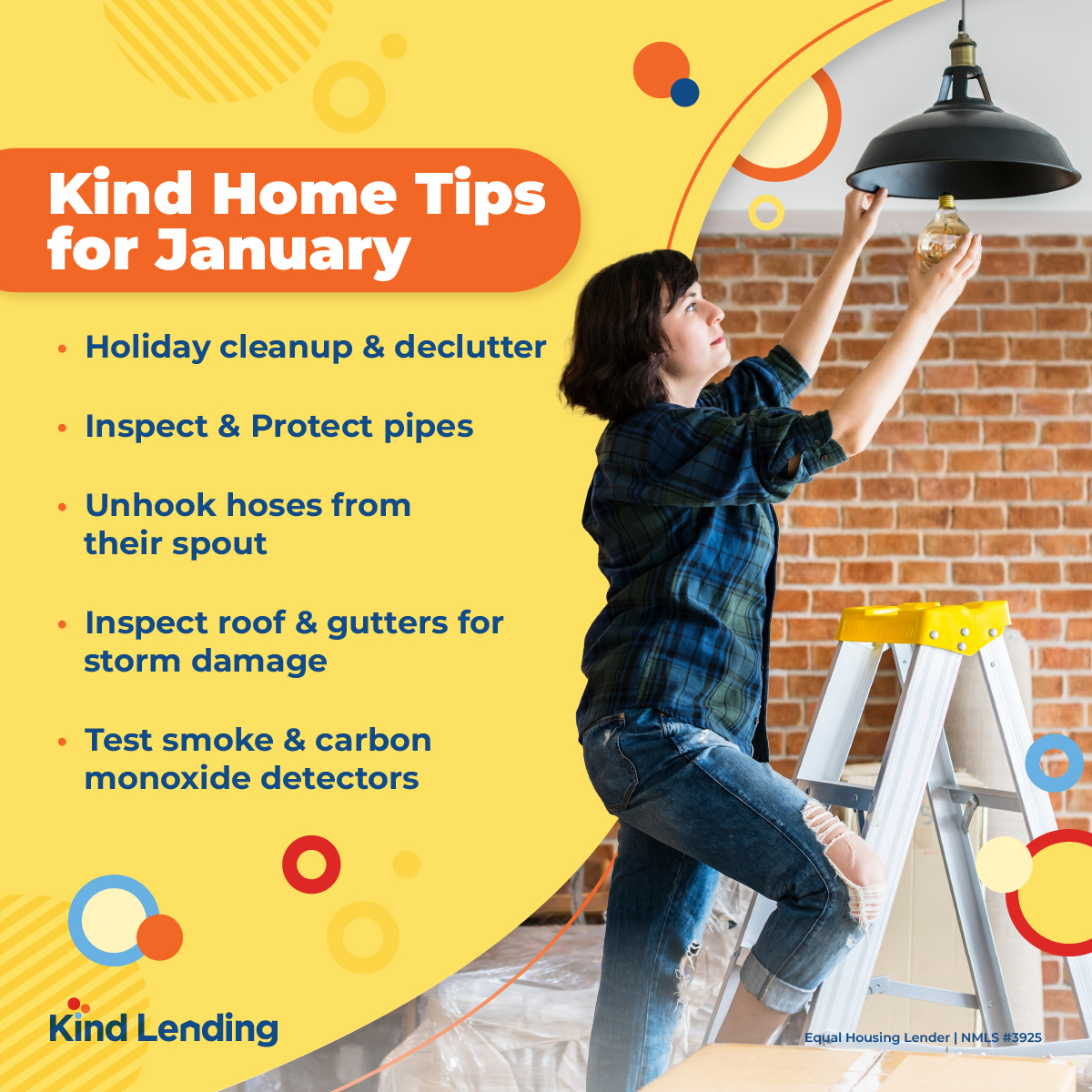 KindLending's tweet photo. Looking for ways to keep your home in tip-top shape this January? Look no further! Our Kind Home Tips for January will help you get started. With these simple steps, you can keep your home safe and comfortable all winter long! #kindlending #kindtips #wintertips #homeownership https://t.co/QfE7mtwT69