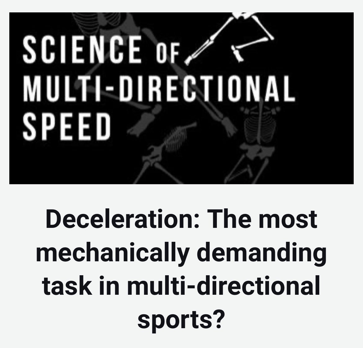 Here’s one of my blogs with @sciofmultispeed done in 2023… DECELERATION: The most mechanically demanding task in multi-directional sports? ⚽️ 🏈🏀🎾🏉 sciofmultispeed.com/deceleration-t… #braking #forces #ACL #sports