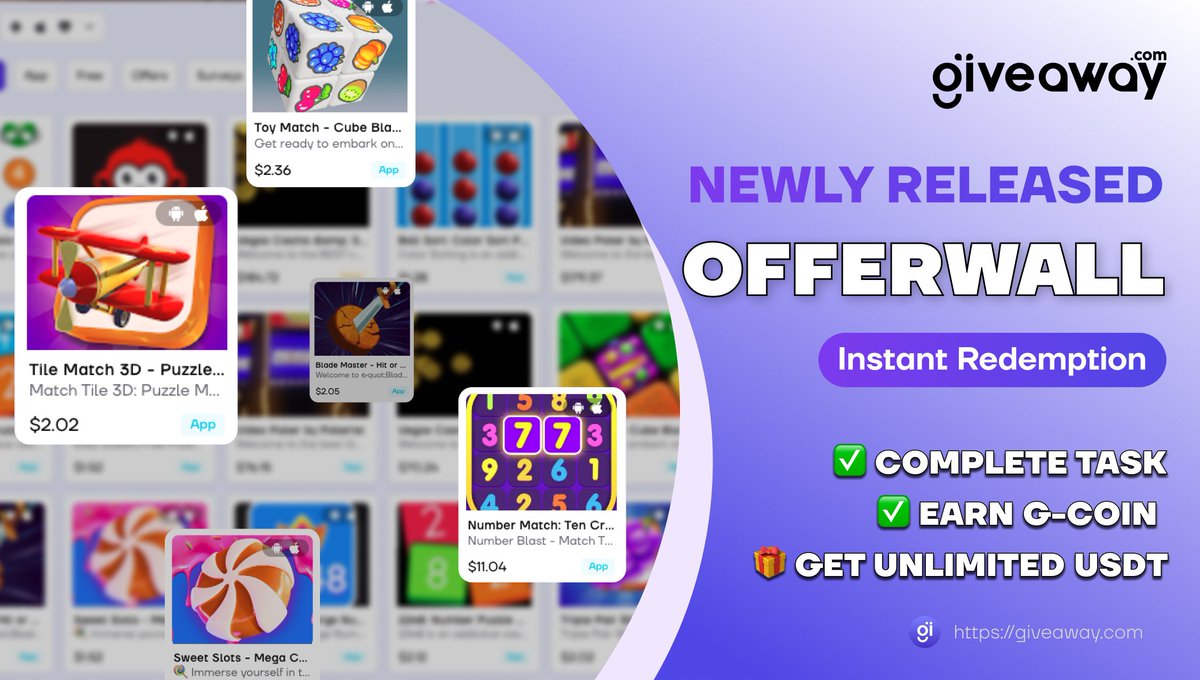 🔥Announcement: Exciting New Feature - Introducing Offer Wall!

We are thrilled to release our latest feature: the Offer Wall! 🚀 Earn free money now: giveaway.com/offers

⭐️It's all about FREE participation, FREE point redemption, and FREE withdrawals – instantaneously!