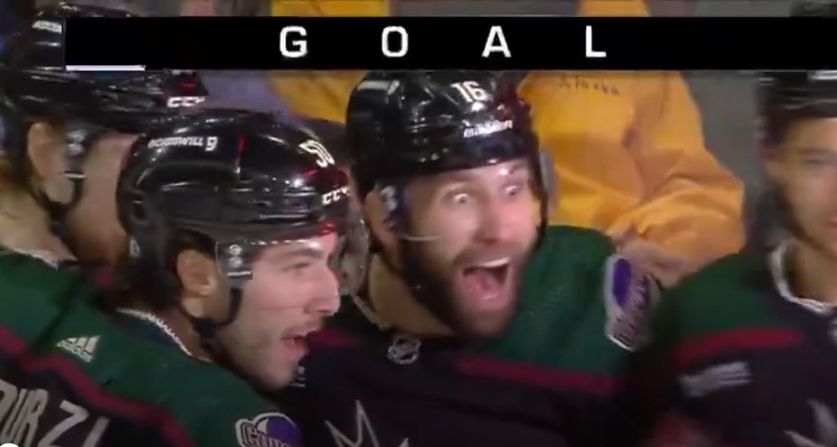 Yotes1point0Fan's tweet image. The way Zucker looks at Cooley after he made that insane pass is priceless