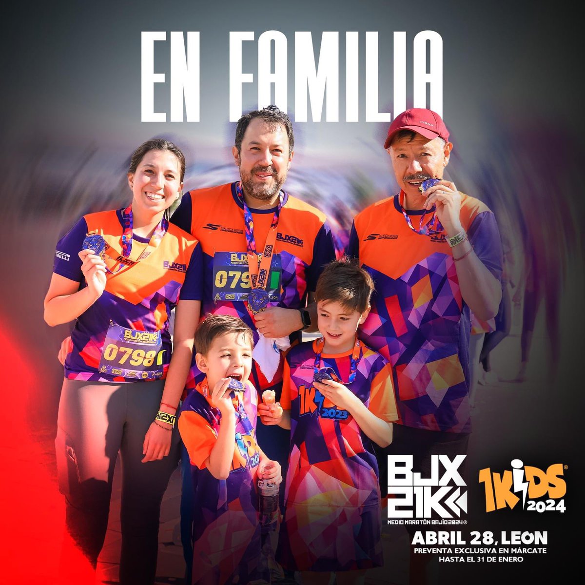 BJXmediomaraton's tweet photo. En familia se vive mejor 🤩 Este BJX inscribe a tu familia en 21k-10k-5k y para los pequeños la carrera 1KIDS 🏃🏼🏃🏻‍♀️ Aprovecha la preventa hasta el 31 de enero.

Inscripciones en Márcate ➡️ https://t.co/gEGKkVcVHh y 1KIDS ➡️  https://t.co/DMMKTPZ4XU
SKECHERS y Sport Palace de León. https://t.co/6YjS8OSuNd