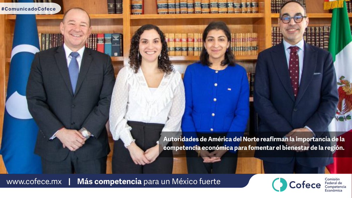 Autoridades de América del Norte reafirman la importancia de la competencia económica para fomentar el bienestar de la región.🇲🇽🇺🇸🇨🇦

📰Consulta el #ComunicadoCofece aquí: bit.ly/3OdE1Vc