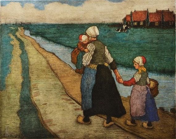 CarlyanneMcCon1's tweet photo. By the Dyke Side,Marken, Holland 1912 ~Charles William Bartlett https://t.co/Klr01mP1mW