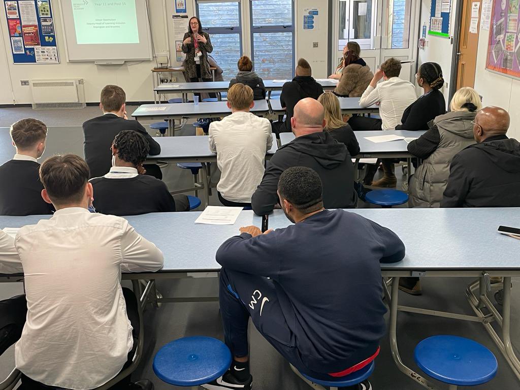 Year 11 parents attended school for the second meeting of the year to discuss post 16 options. #futureplans #furthereducation