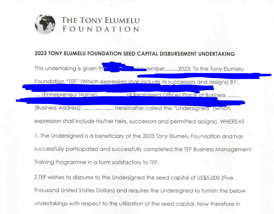 flamingo_eaK's tweet photo. @king_njume @TonyElumeluFDN Are you aware of the unfairness and scam that the 2023 group went through? They were taken through this program for ONE YEAR and around November 2023, participants were asked to sign notaries and open UBA accounts. Now many are not getting awarded the grant. That's unfair! https://t.co/c8Uc6if7bl