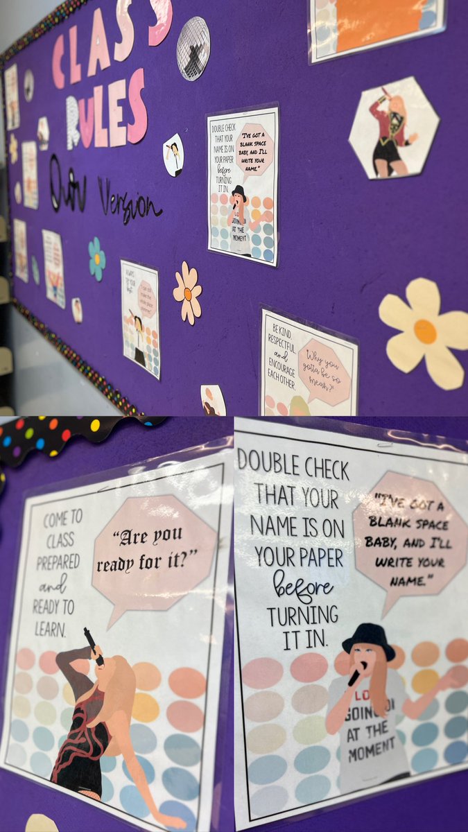 Updated the class board🫶✨🦋💎 <a href="/taylorswift13/">Taylor Swift</a> making sure my students are “ready for it”😂