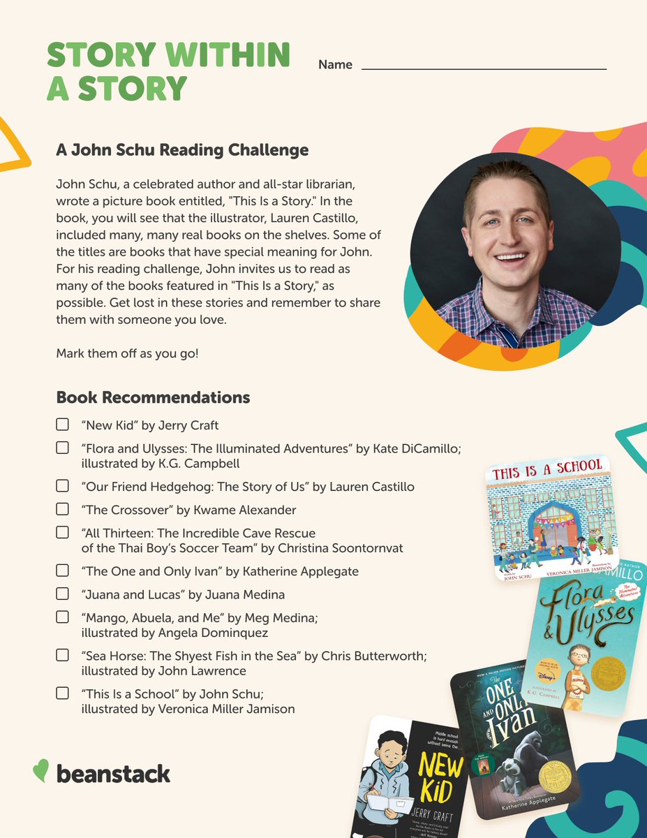 'Story Within a Story: A John Schu Reading Challenge' zoobean.zendesk.com/hc/en-us/artic… @zoobeanreads