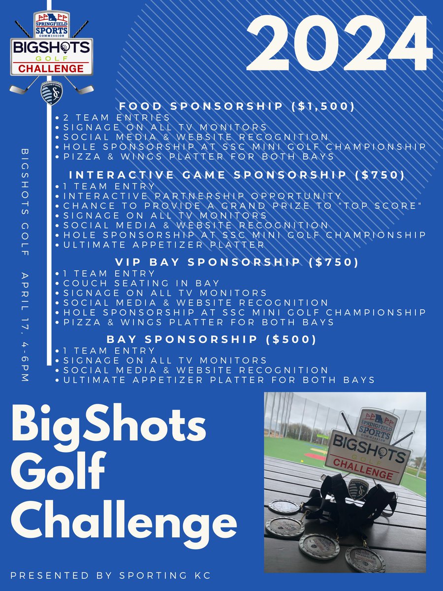 Springfield Sports Commission (@sgfmosports) on Twitter photo That last bout of cold weather has us all dreaming about Spring 🌷🌞Give yourself something to look forward to by signing your team up for the 4th Annual BigShots Golf Challenge presented by <a href="/SportingKC/">Sporting Kansas City</a>! Email us today to book your team at sports@springfieldmo.org! That last bout of cold weather has us all dreaming about Spring 🌷🌞Give yourself something to look forward to by signing your team up for the 4th Annual BigShots Golf Challenge presented by <a href="/SportingKC/">Sporting Kansas City</a>! Email us today to book your team at sports@springfieldmo.org!