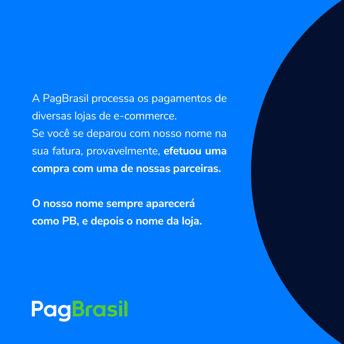 PagBrasil's tweet image. Analisou sua fatura e deparou-se com "PB"? Deslize para a direita e esclareça suas dúvidas! 😉

#ecommercebrasil #pagamentodigital #vendasonline #lojavirtual
