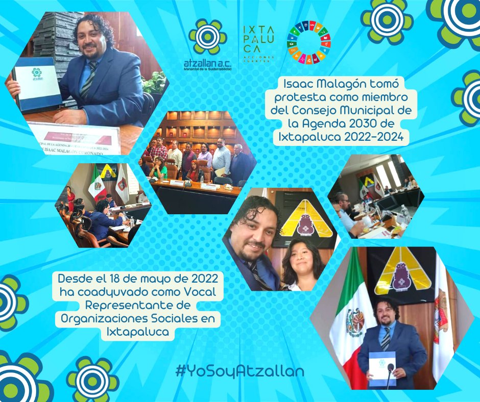 Atzallan's tweet photo. A través de Isaac Malagón, Presidente de @Atzallan A.C. y Vocal Representante de las #OSC, hemos observando el cumplimiento de los #ODS de la #Agenda2030 en #Ixtapaluca.
#YoSoyAtzallan #AtzallanMeInspira 🙋‍♂️🔍🍃🌎♻️✅
🌐🍃 Más información en: https://t.co/iTKBYPAakX https://t.co/rGBhQ8wYOq