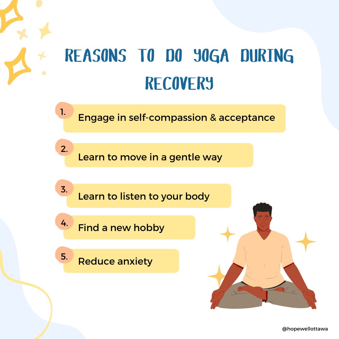 Our yoga therapy support group is still open! 

There are so many reasons to do yoga during recovery. Whether you're an experienced yoga enjoyer or totally new to yoga, this group is open to all. 

For more information and to register visit our website: hopewell.ca/winter-programs