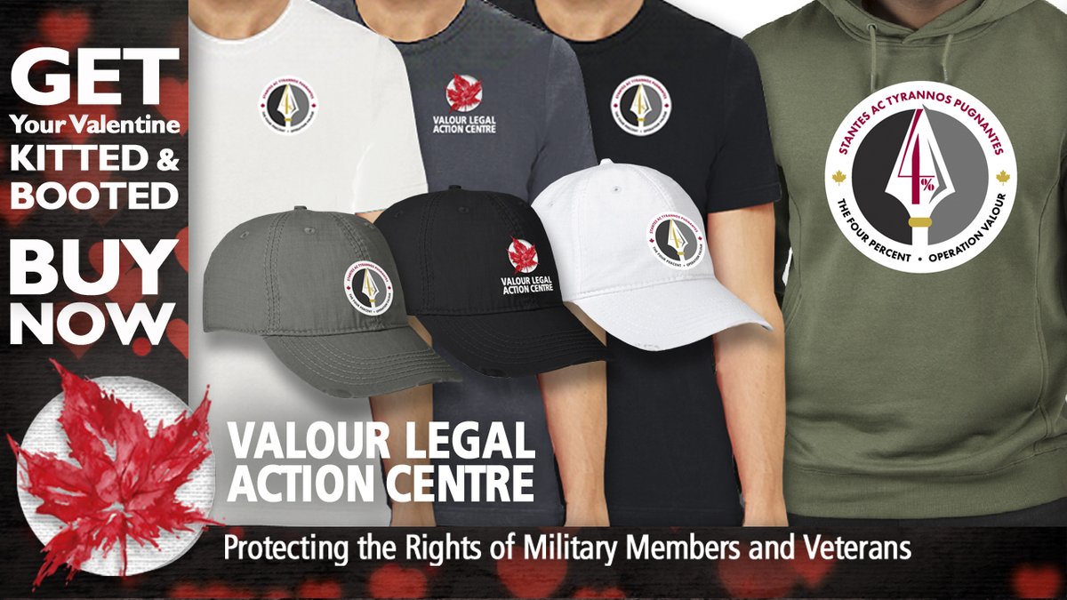 Get Your Valentine Kitted and Booted!
T-shirts, Hoodies, Caps, Toques, Decals, Mugs & Embroidered Patches branded to let the world know where you stand!
PROCEEDS FROM YOUR PURCHASE FUND OUR MISSION!
BUY NOW bitly.ws/35SIx

#canadianarmedforces  #forcesarméescanadiennes