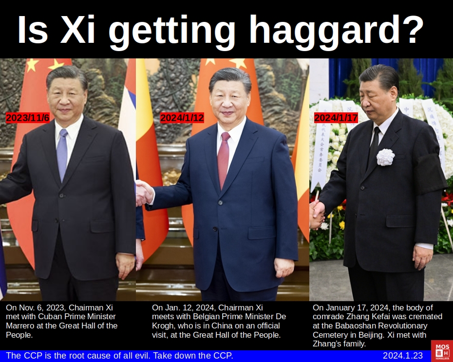 Mos_Translators's tweet photo. Has Emperor Xi lost weight (his suits are much looser around the waist) and become haggard? What are his worries? What malicious steps will he take next?
#TAKEDOWNTHEXICP https://t.co/m6Taprw2do