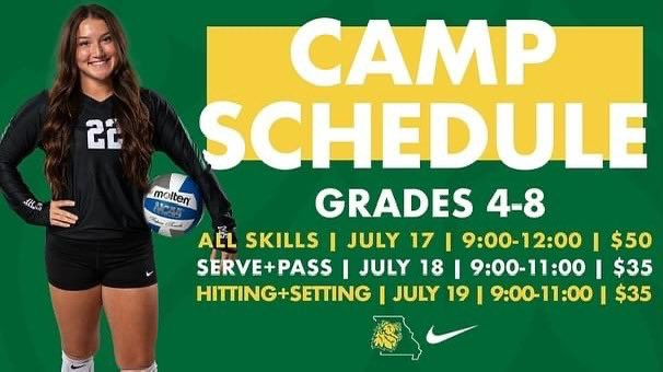 mssuvb's tweet photo. Our 2024 CAMP DATES are HERE! 
💚mark those calendars
✨register at https://t.co/rfki5MCYUD https://t.co/sjn7O0EkDX