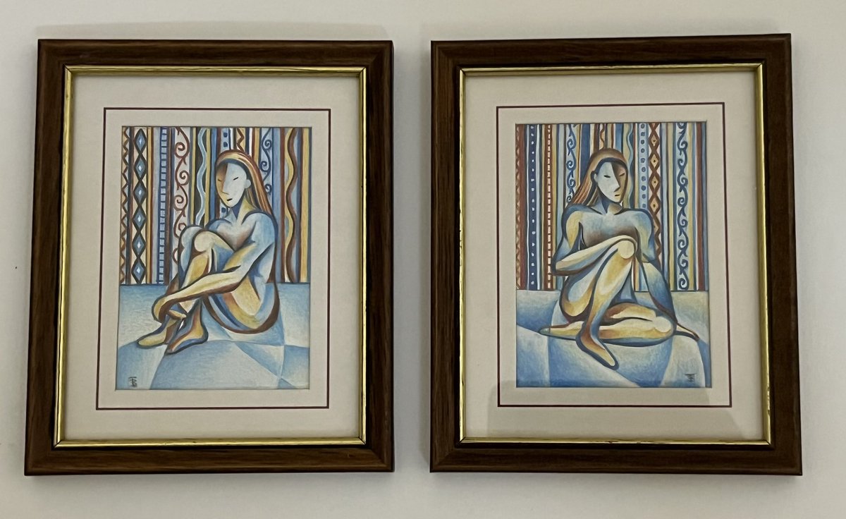 Hi #sbswinnershour I’d like to introduce you to ‘Brigantia’ and ‘Minerva’ my two new miniature Fractured figurative goddess pieces. I used @derwentart Procolour pencils on paper. Framed in dark wood. See them here tiffanybudd.bigcartel.com #artist #mhhsbd #sbswinnershour #art