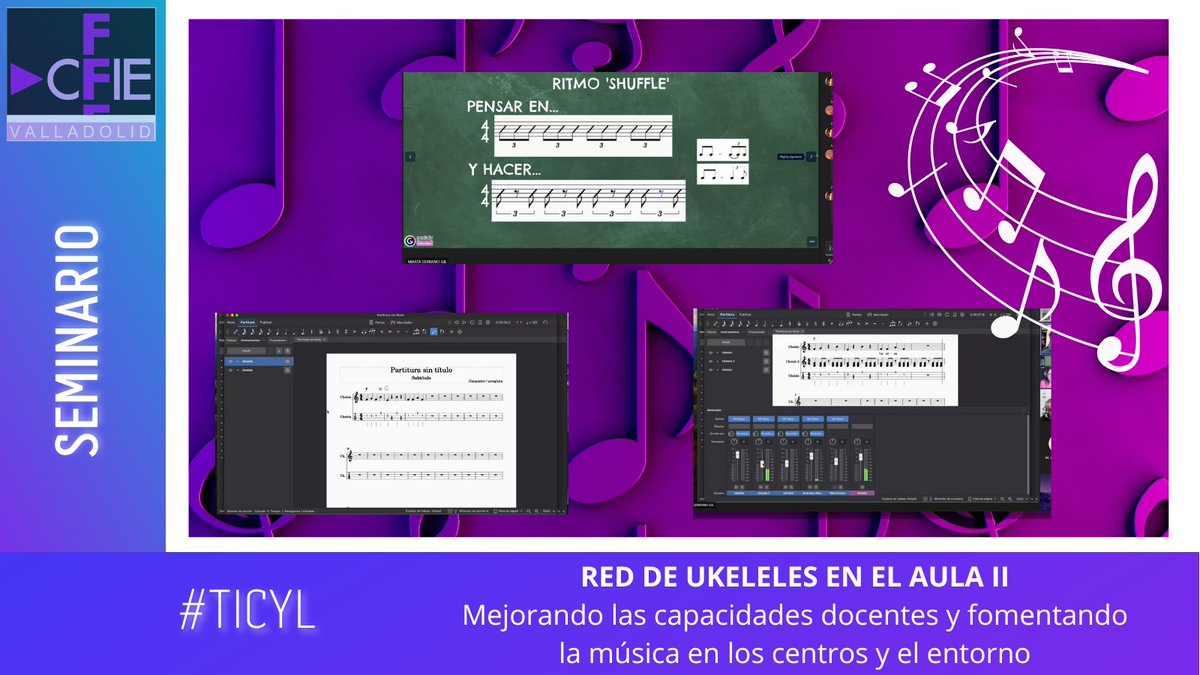 Trabajo con #ukelele, <a href="/musescore/">MuseScore Studio</a> , #HerramientasTIC, planificación de eventos y mucha ilusión!

La #uhkebanda🎵🎸 sigue formándose en el seminario "Red de Ukeleles en el Aula II", con Eva Tudela Calvo y Marta Serrano Gil.

<a href="/educacyl/">Educación JCyL</a> #TiCyL #InnovaCyL #redescolardeukelelesCyL