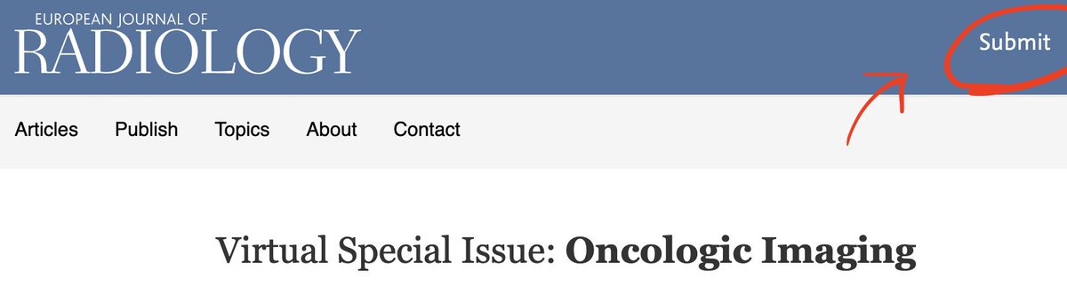 🌟 Exciting News! 🌟 We're launching a special issue on Oncologic Imaging @EJR_official_ showcasing the latest advancements in radiology! 📸 Seeking contributions from top clinical experts & scholars. 🧠 Be part of this cutting-edge collection!