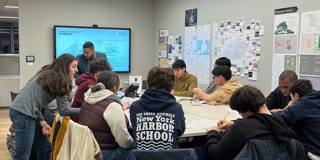 Empowering the next generation of builders and designers! 💡 Josh Frankel, Alexa Bartoloma, and Rene Peralta teamed up with the ACE Mentor Program to lead an impactful presentation for high school students last week. #ACEGNY #HRCG #BuildingFutures #DesignAndConstruction