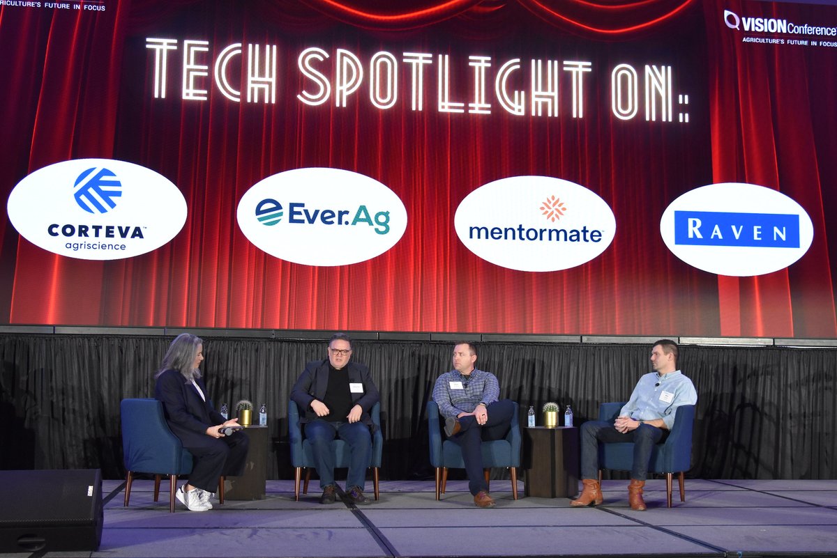GlobalAgTech's tweet photo. Grab your popcorn and favorite movie snacks – it's time for the Tech Spotlight!🔦🍿
Corteva Agriscience, https://t.co/bKK31BRPaI, MentorMate, and Raven showcased their companies, technologies, and the solutions to watch for in the future.
#VISIONConf #AgTech #Agribusiness https://t.co/TCdNFTYeaQ