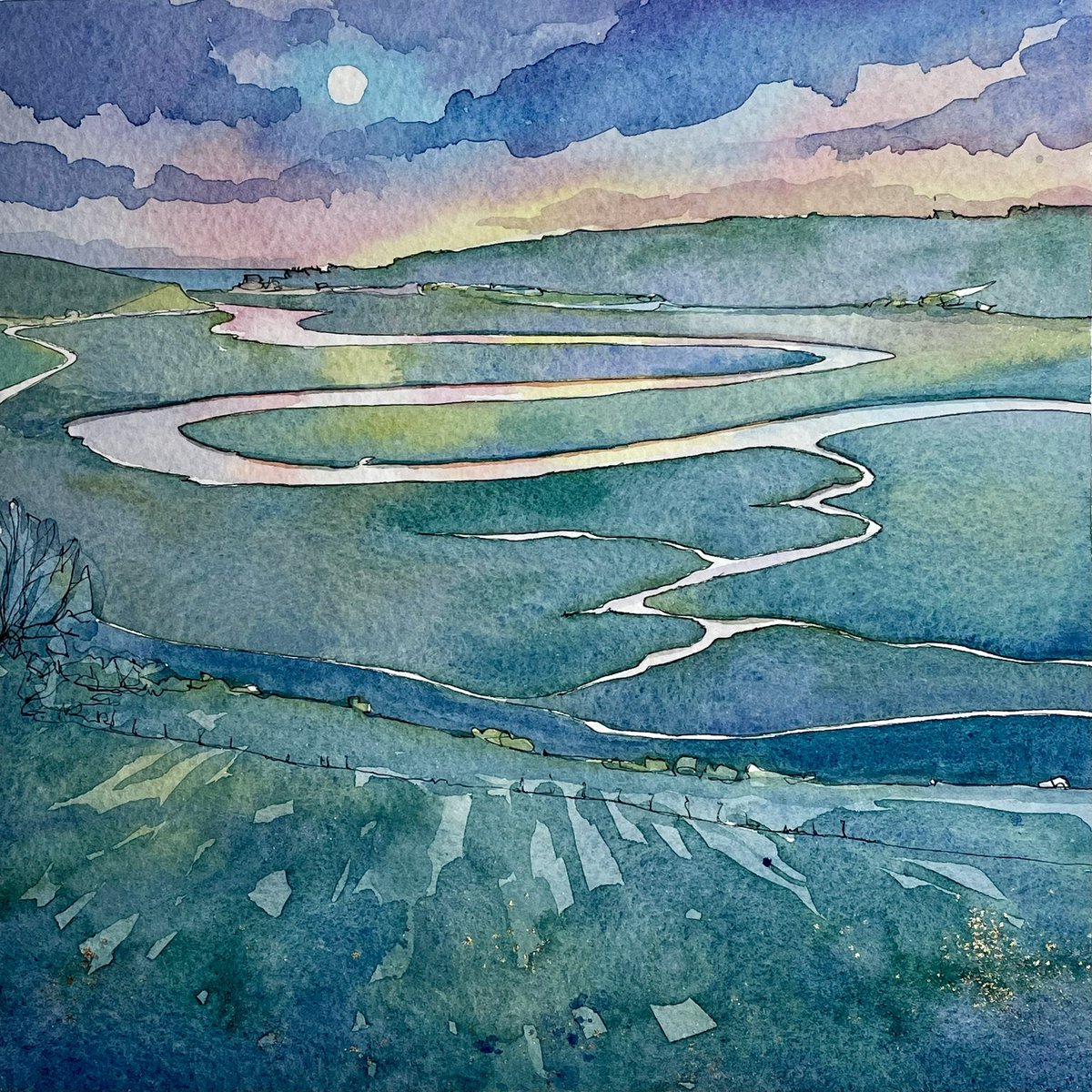 lyndseysmithart's tweet image. The gorgeous meanders of the cuckmere