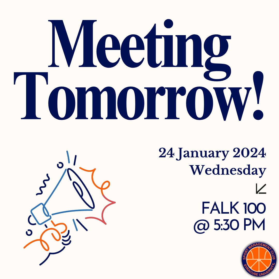 We will be moving this week’s club meeting to tomorrow, WEDNESDAY 1/24 at 5:30 pm in Falk 100, instead of meeting tonight! Happy game day and see y’all tomorrow!