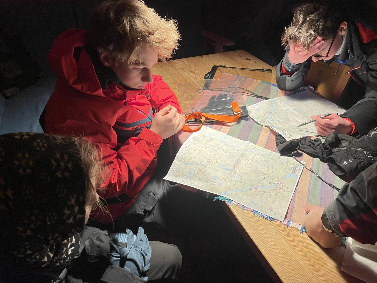 Hard first day on the Gold DofE cross country ski expedition In Norway but the group arrived safe and sound at the hut. Hot food and then planning day 2 #ShiplakeOutdoorEd #ShiplakeDofE