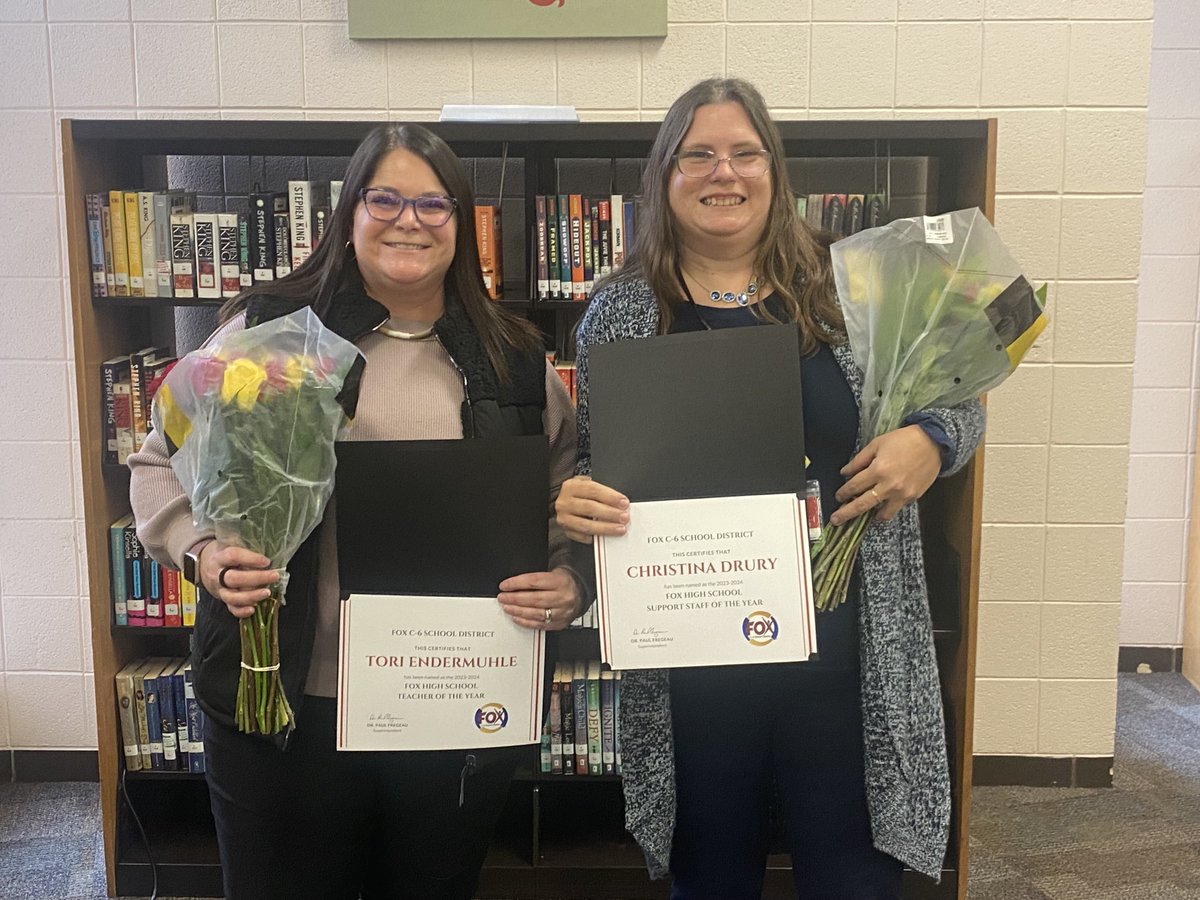 Fox High Principal (@drsherp) on Twitter photo Congratulations to our Teacher of the Year-Tori Endermuhle and Support Staff of the Year-Christina Drury. Well deserved recipients for sure!!! <a href="/FoxC6Schools/">Fox C-6 Schools</a> <a href="/FoxC6Secondary/">Dr. Tammy Cardona</a> <a href="/foxc6super/">Dr. Paul Fregeau</a> Congratulations to our Teacher of the Year-Tori Endermuhle and Support Staff of the Year-Christina Drury. Well deserved recipients for sure!!! <a href="/FoxC6Schools/">Fox C-6 Schools</a> <a href="/FoxC6Secondary/">Dr. Tammy Cardona</a> <a href="/foxc6super/">Dr. Paul Fregeau</a>