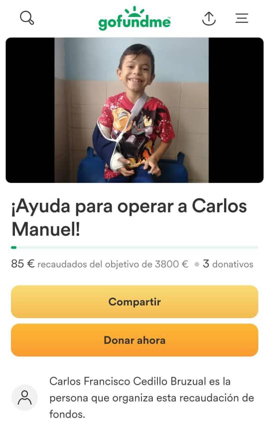 #ServicioPúblico | El niño Carlos Manuel, de 7 años, sufrió una caída en agosto del año pasado que le afectó su brazo derecho. Recibió una operación pero ahora requiere de una segunda intervención para recuperar la movilidad de su brazo, que actualmente se encuentra bastante