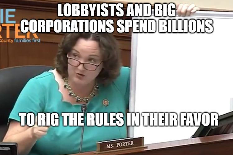 JamesTate121's tweet photo. Katie Porter is right. It's time to end Citizens United NOW! https://t.co/ur9gPcyGPU