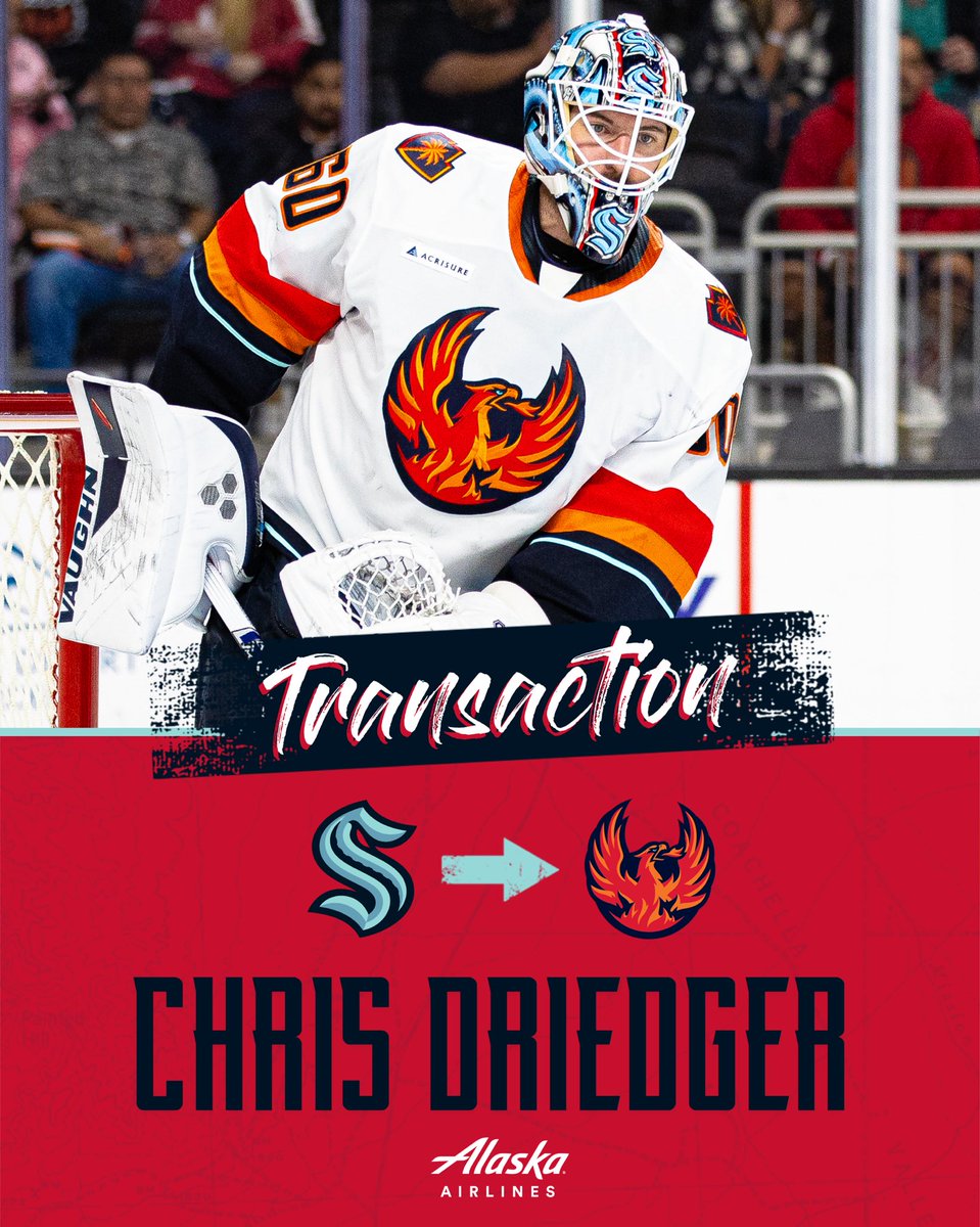 TRANSACTION: The <a href="/SeattleKraken/">Seattle Kraken</a> have assigned goaltender Chris Driedger to the #CVFirebirds.

Welcome back, Dreegs!