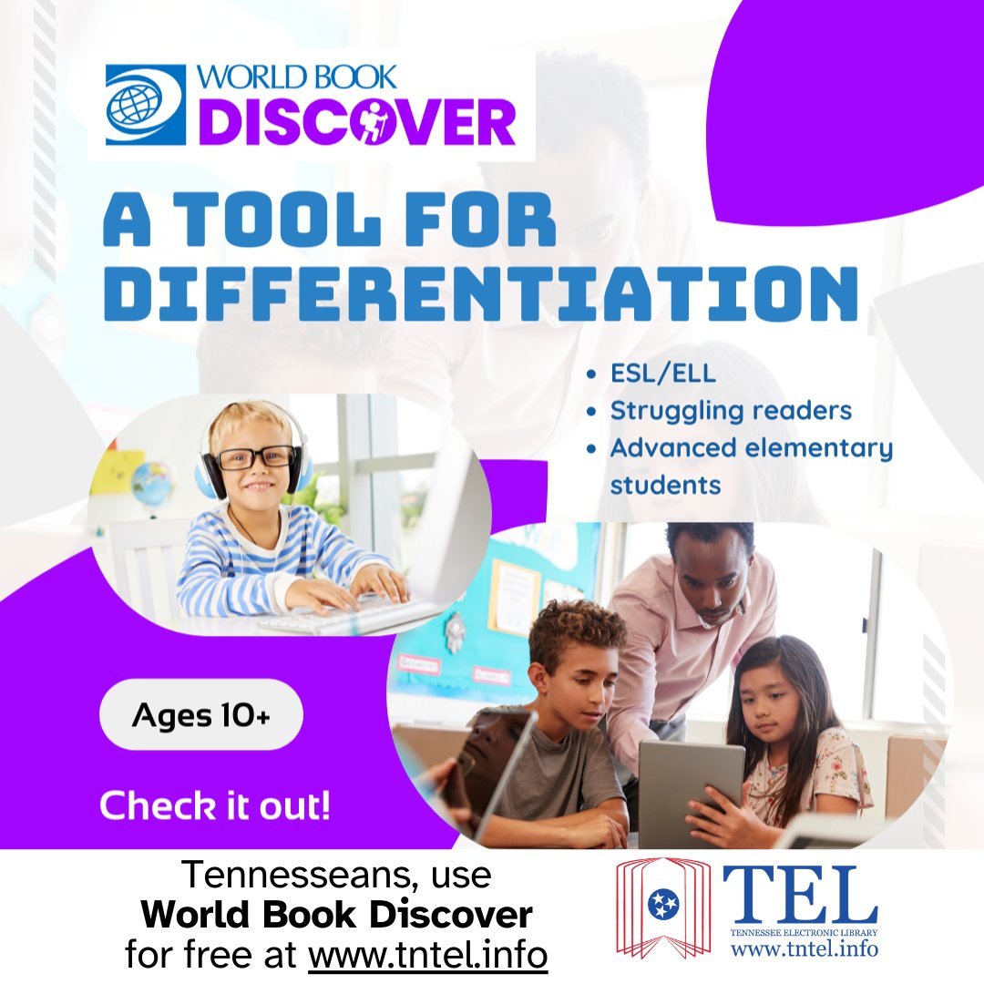 World Book Discover features two reading levels for each article: a simplified article and a detailed article. Users can easily toggle between the two reading levels with the click of a button! Find World Book Discover at tntel.info! #TennesseeElectronicLibrary #IMLS