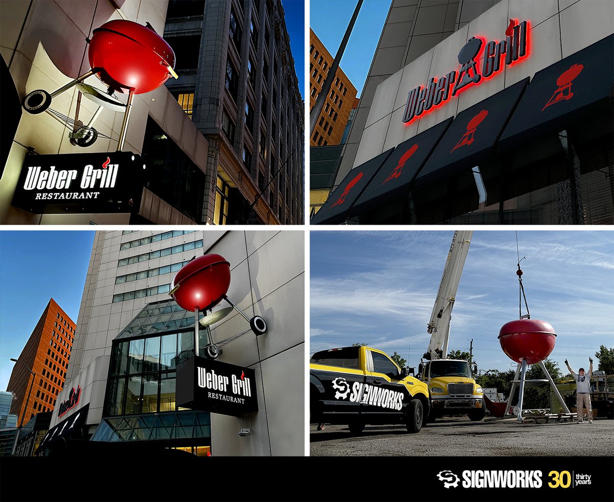 Many of you have seen this landmark downtown Indianapolis but did you know that grill is over 14 ft tall and custom made out of fiberglass?

Thank you Weber for trusting Signworks with your brand!

What can we create for you?
SignworksThinks.com
 #Branding #Marketing #Signs